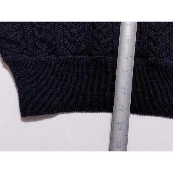 Vintage DESCENTE Walt Disney World Golf Classic Cable Knit Wool Sweater Black XL - Picture 4 of 12